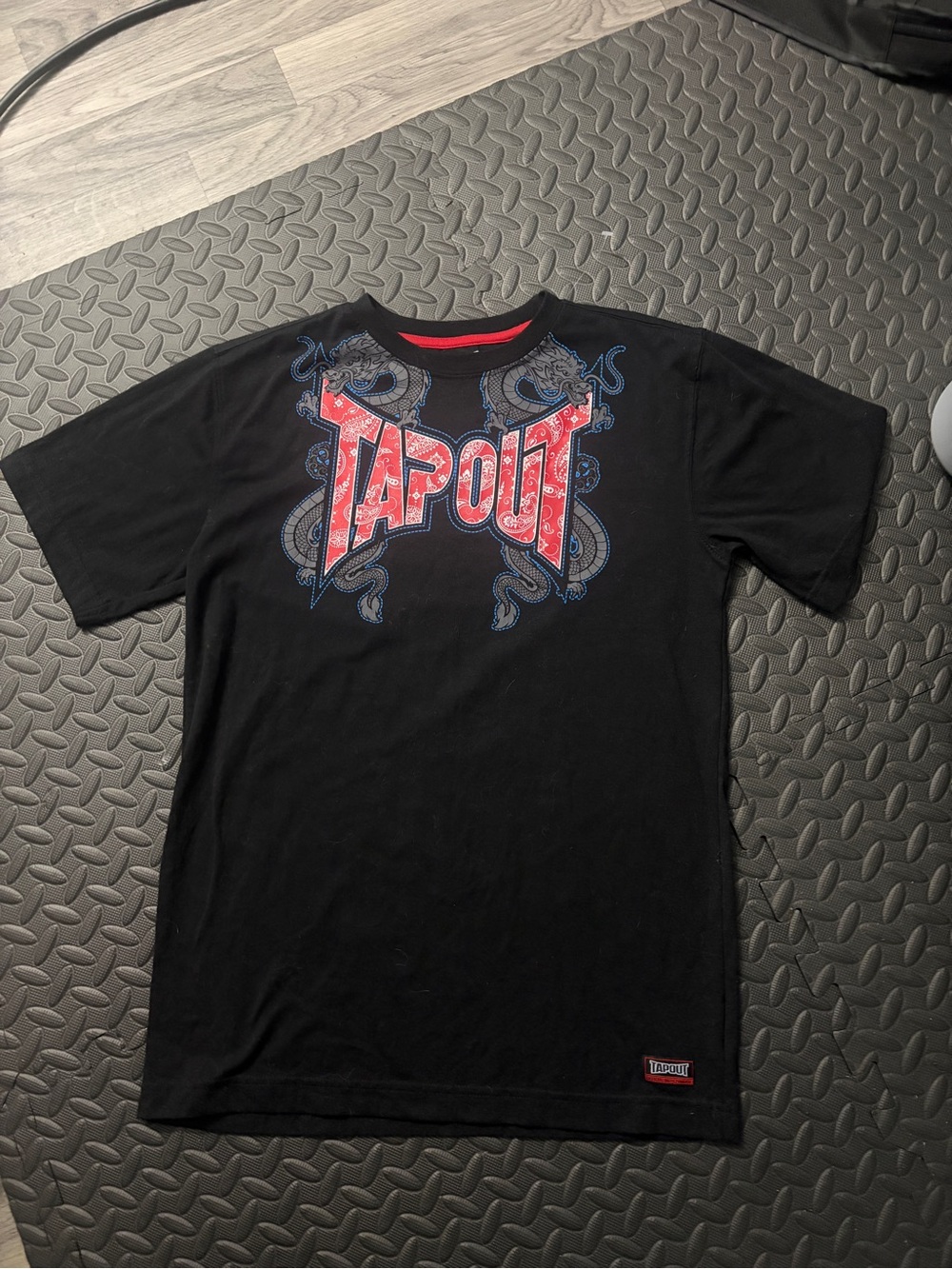 Tapout Black Tee with Red and Blue Logo
